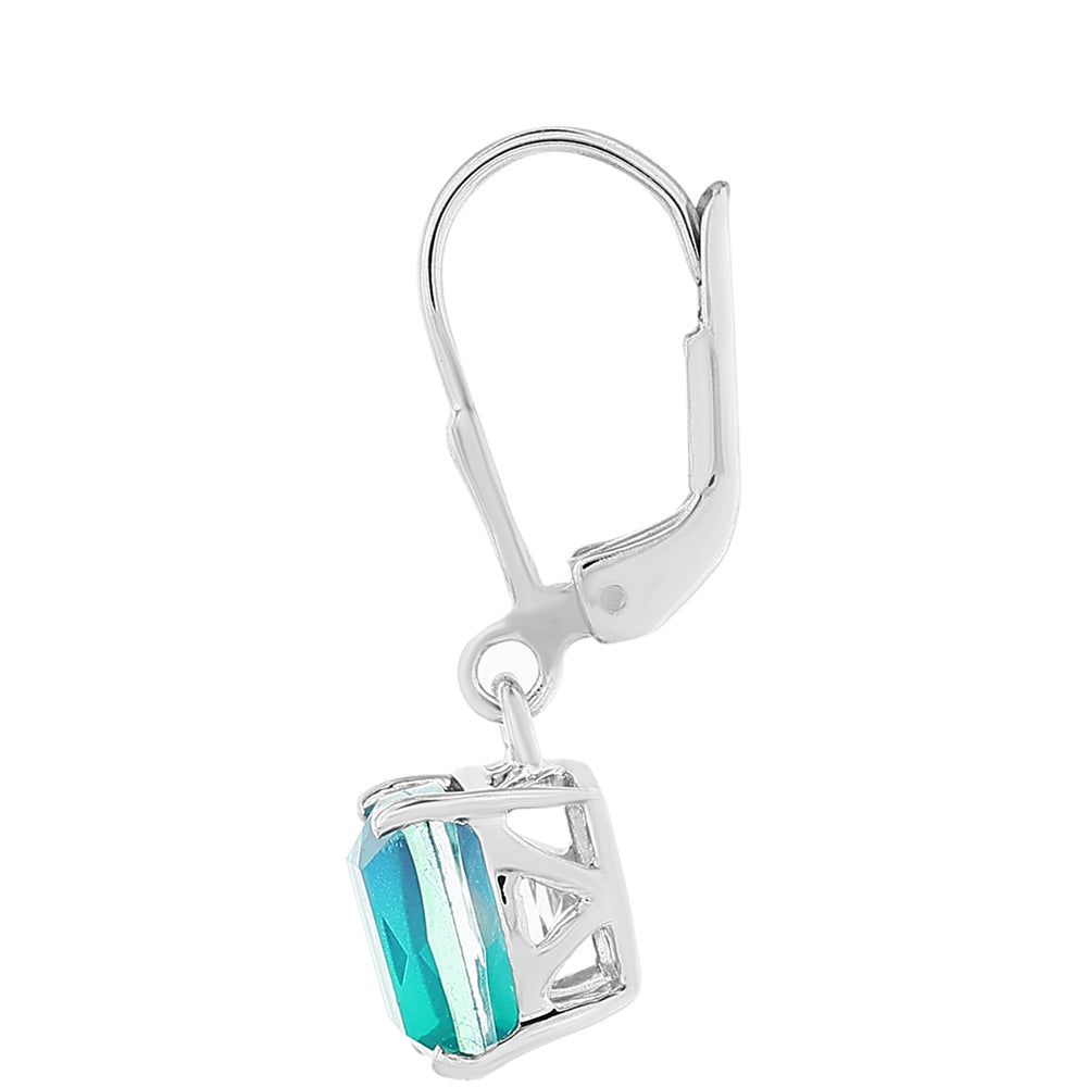 Brincos de Prata com Quartzo Pavão 2 