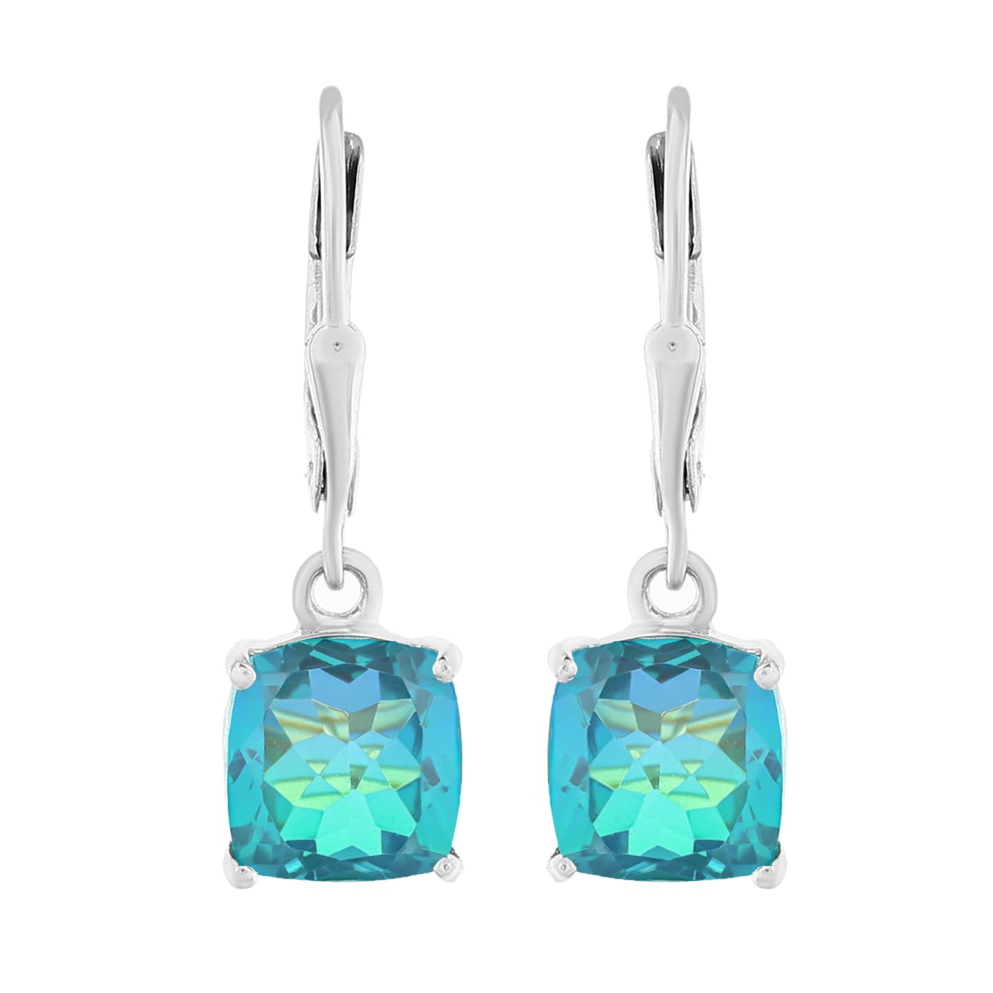 Brincos de Prata com Quartzo Pavão