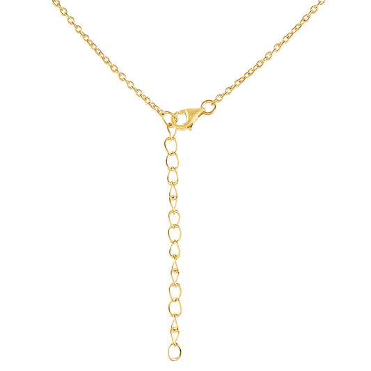 Colar de Prata com Banho de Ouro com Pérola Cultivada de Baroque e Topázio Branco  Contraste: Cabeca de Veado (800)