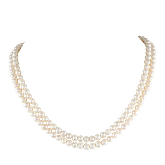 Colar de Prata com Banho de Ouro com Pérola Cultivada de Baroque