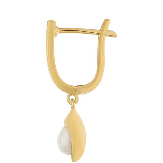 Brincos de Prata com Banho de Ouro com Pérola Cultivada de Baroque