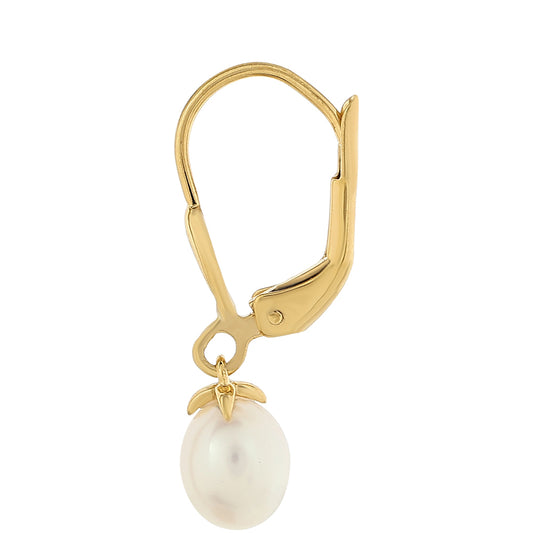 Brincos de Prata com Banho de Ouro com Pérola Cultivada de Baroque