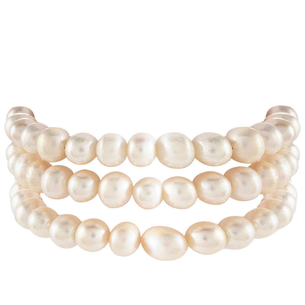 Pulseira de Prata com Banho de Ouro com Pérola Cultivada de Baroque  Contraste: Cabeca de Veado (800)