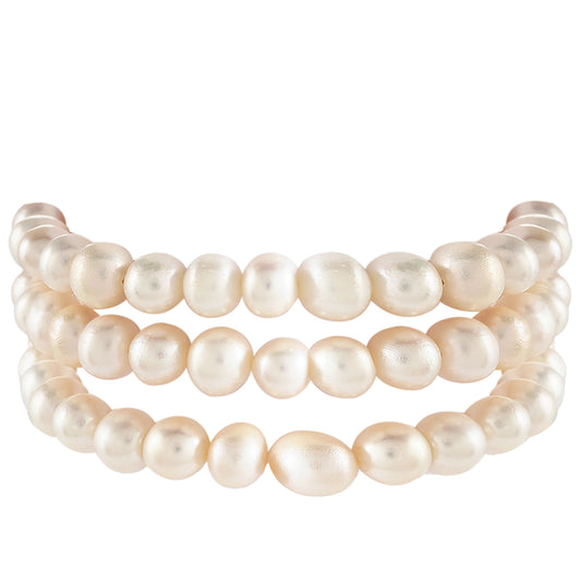 Pulseira de Prata com Banho de Ouro com Pérola Cultivada de Baroque  Contraste: Cabeca de Veado (800)