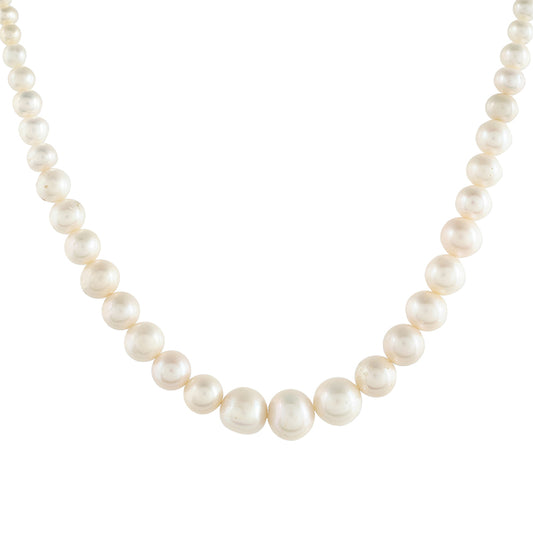 Colar de Prata com Banho de Ouro com Pérola Cultivada de Baroque