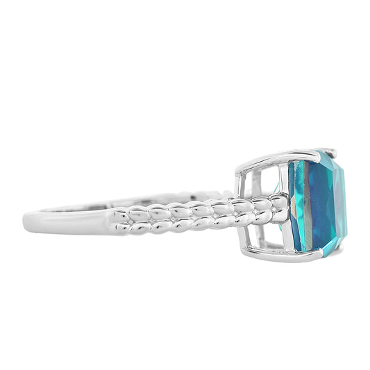 Anel de Prata com Quartzo Pavão