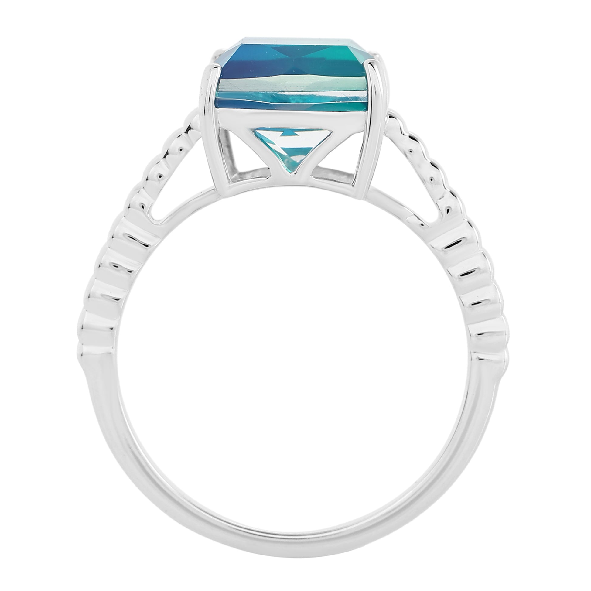 Anel de Prata com Quartzo Pavão 6 