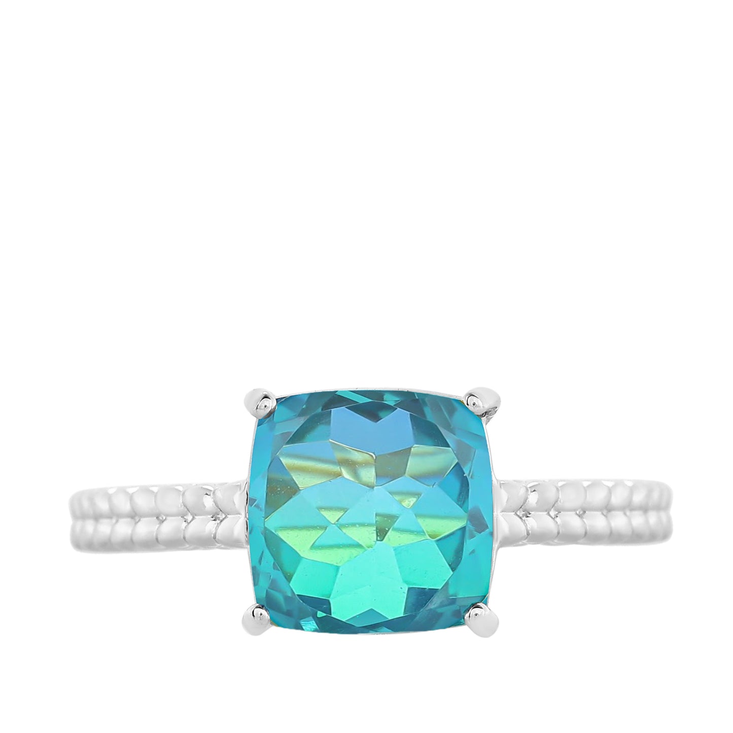 Anel de Prata com Quartzo Pavão