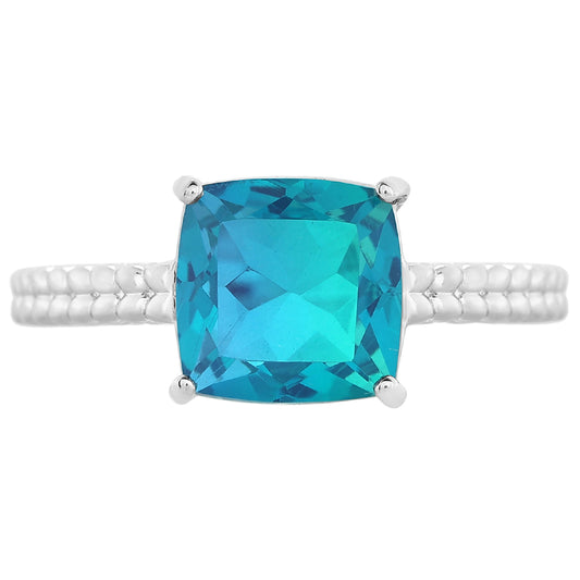 Anel de Prata com Quartzo Pavão