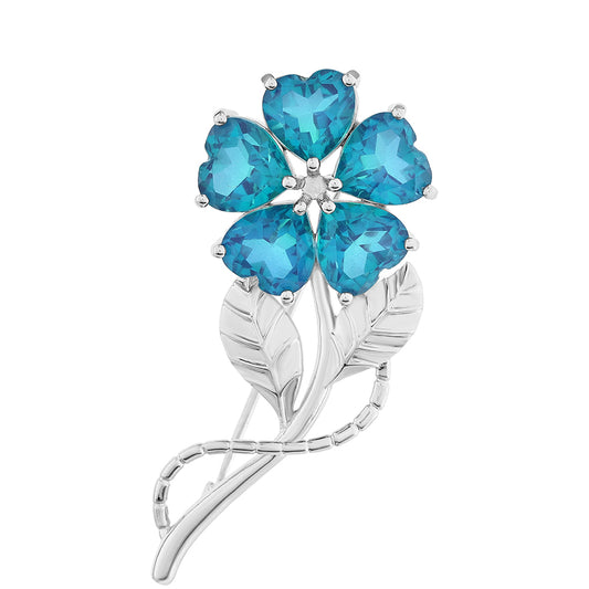 Alfinete de Prata com Quartzo Pavão  Contraste: Cabeca de Veado (800)