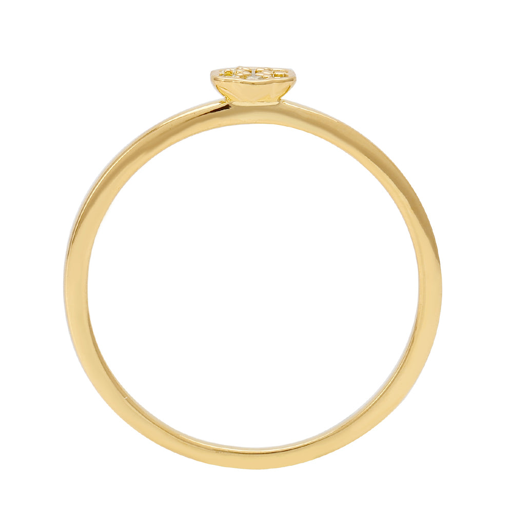 Anel de Prata com Banho de Ouro com Diamante Verde Veronese 5 