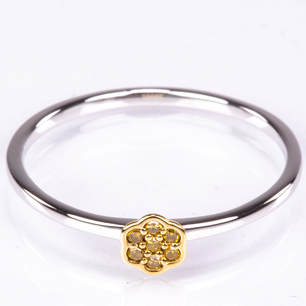 Anel de Prata com Diamante Verde Veronese