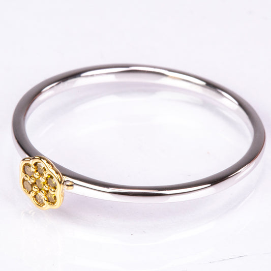 Anel de Prata com Diamante Verde Veronese