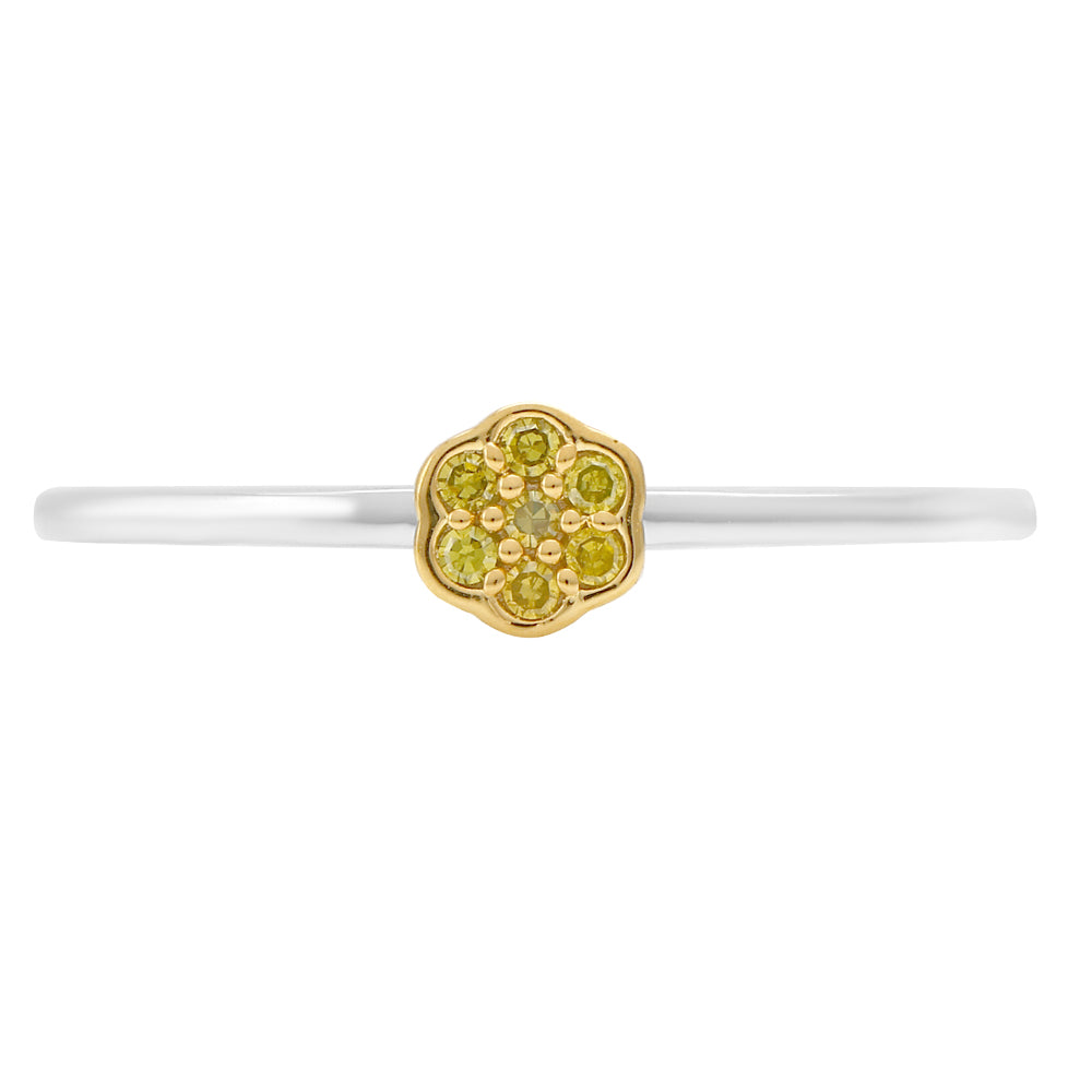 Anel de Prata com Diamante Verde Veronese 1 