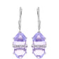 Brincos de Prata com Tanzanite e Diamante Branco