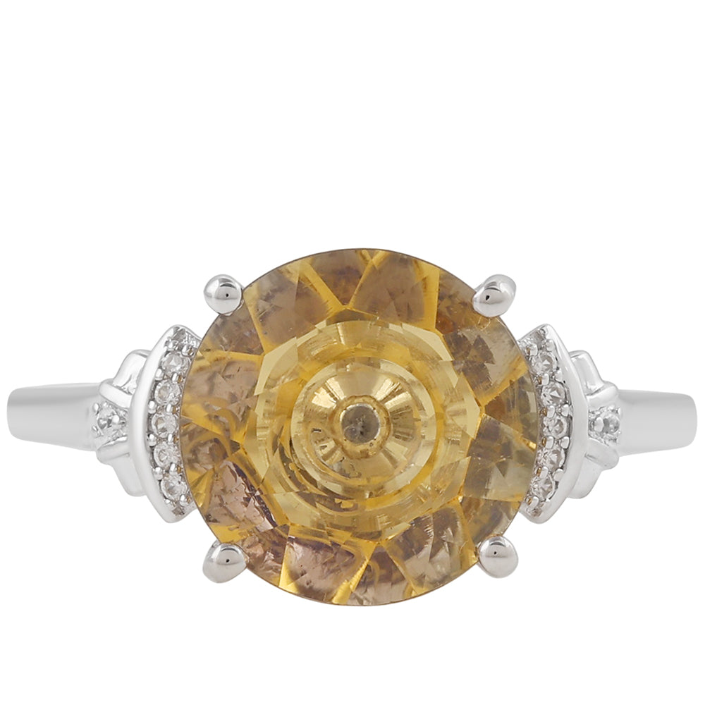 Anel de Prata com Tanzanite e Quartzo Champanhe