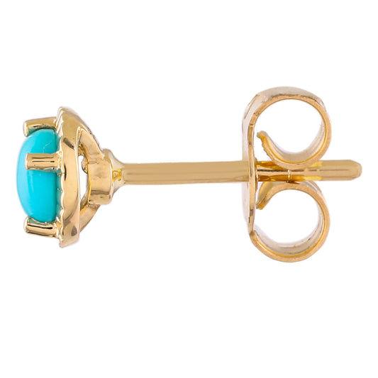 Brincos de Ouro com Turquesa Bela Adormecida