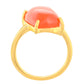 Anel de Prata com Banho de Ouro com Cornalina
