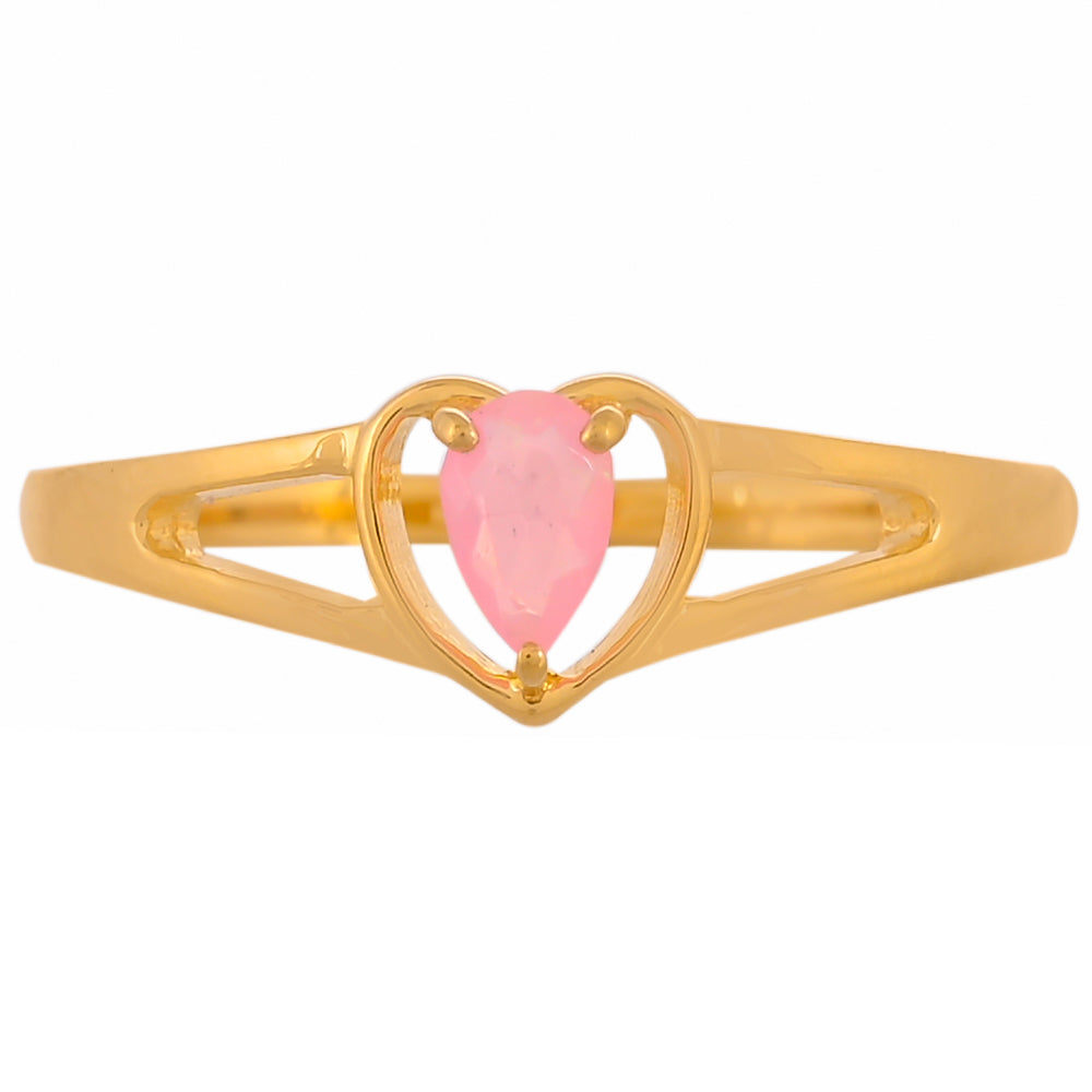 Anel de Prata com Banho de Ouro com Opala Rosa Néon da Etiópia 1 