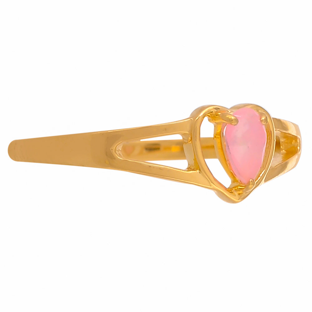 Anel de Prata com Banho de Ouro com Opala Rosa Néon da Etiópia