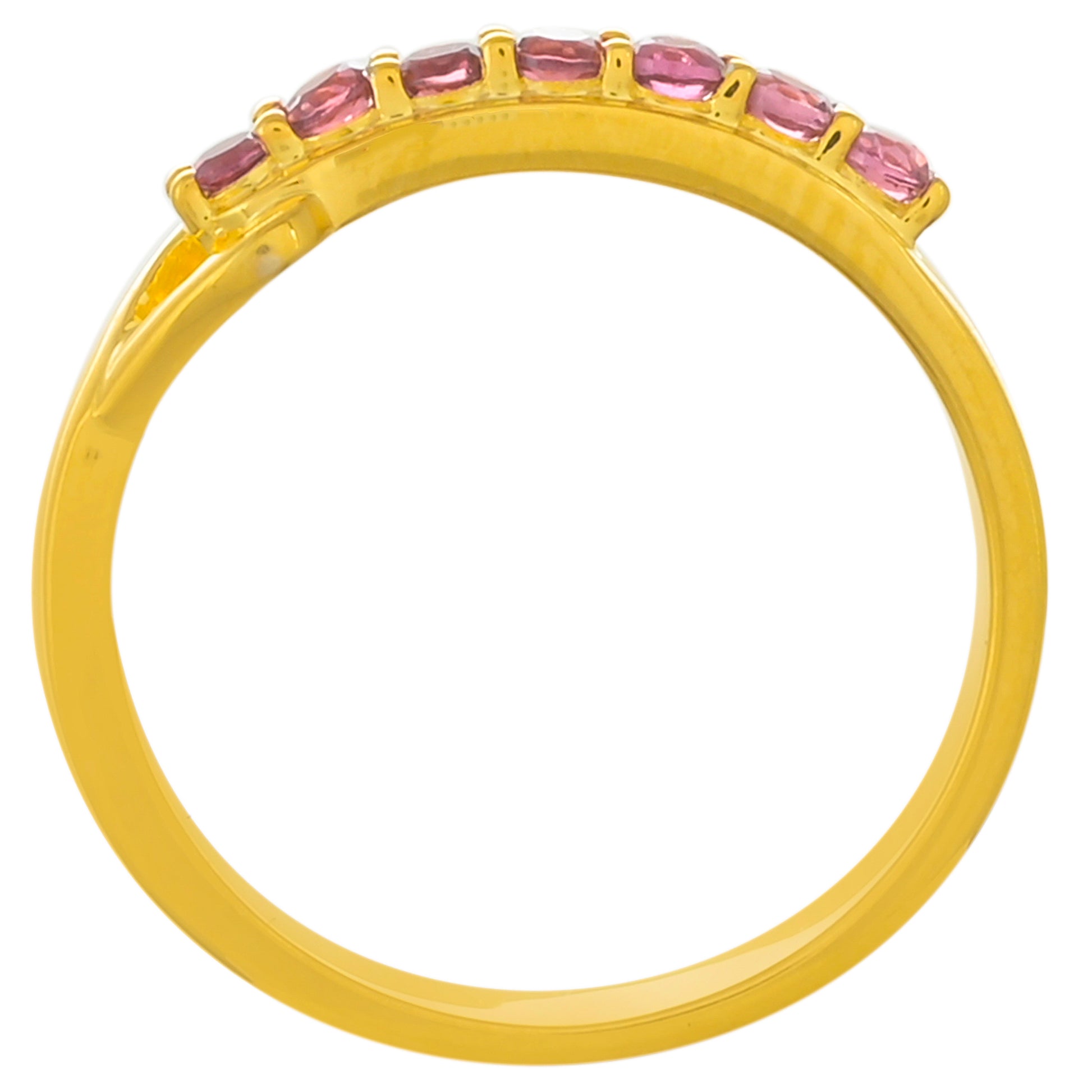 Anel de Prata com Banho de Ouro com Granada de Rhodolite 4 