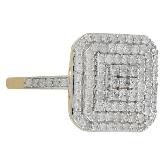 Anel de Ouro 14K com Diamante Branco  Contraste: Cabeca de Pato
