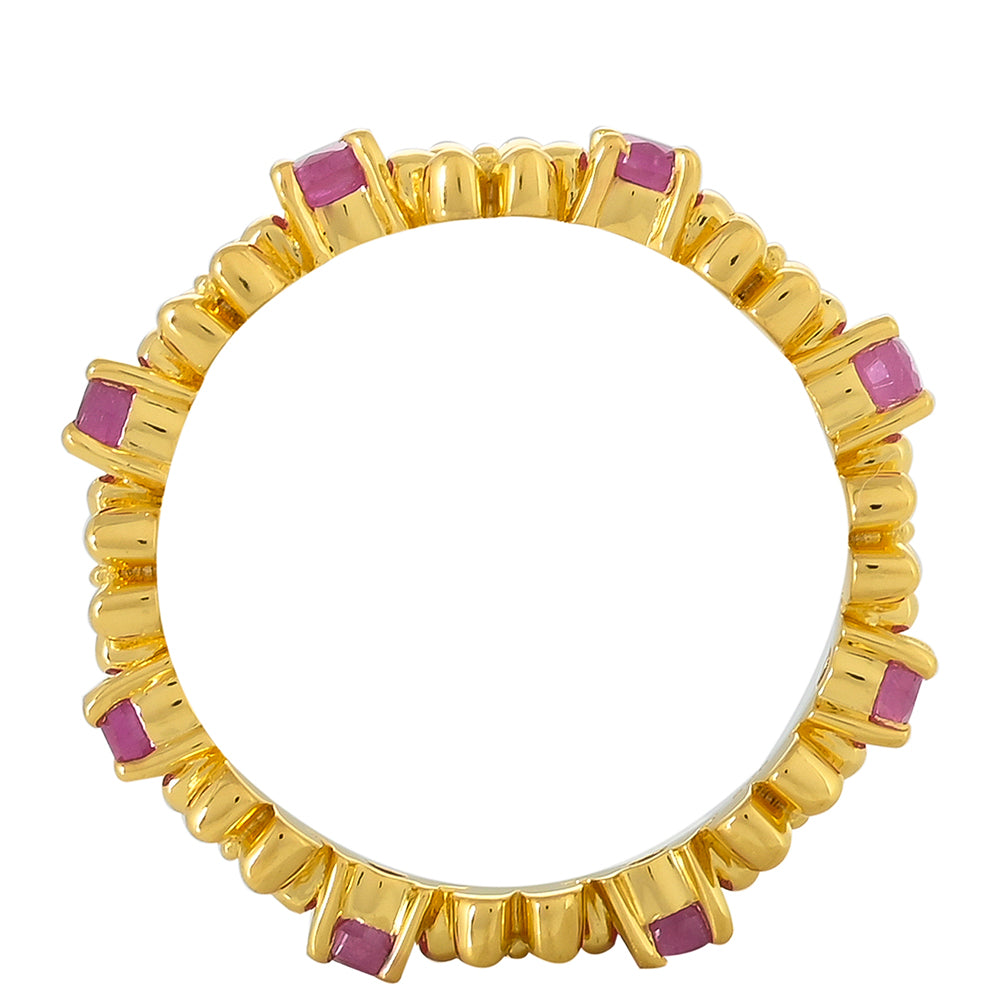 Anel de Prata com Banho de Ouro com Rubi da Tailândia  Contraste: Cabeca de Veado (800) 4 