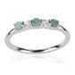Anel de Prata com Esmeralda do Brasil e Topázio Branco