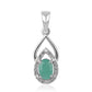 Pendente de Prata com Esmeralda do Brasil e Topázio Branco