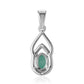 Pendente de Prata com Esmeralda do Brasil e Topázio Branco