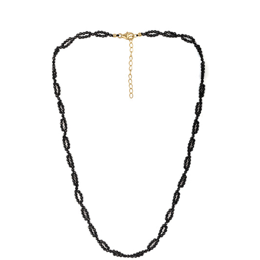 Colar de Prata com Banho de Ouro com Espinela Preta
