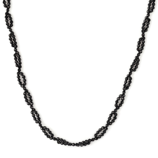 Colar de Prata com Banho de Ouro com Espinela Preta