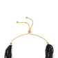 Pulseira de Prata com Banho de Ouro com Espinela Preta