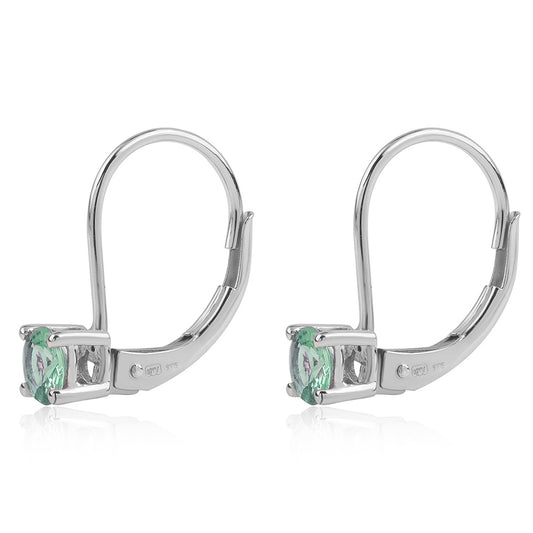 Brincos de Prata com Esmeralda do Brasil