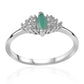 Anel de Prata com Esmeralda do Brasil e Topázio Branco
