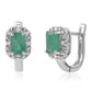 Brincos de Prata com Esmeralda do Brasil e Topázio Branco