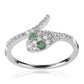 Anel de Prata com Esmeralda do Brasil e Topázio Branco