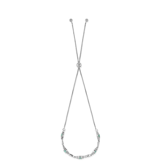 Pulseira de Prata com Esmeralda do Brasil e Topázio Branco  Contraste: Cabeca de Veado (800)