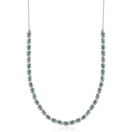 Colar de Prata com Esmeralda do Brasil  Contraste: Cabeca de Veado (800)