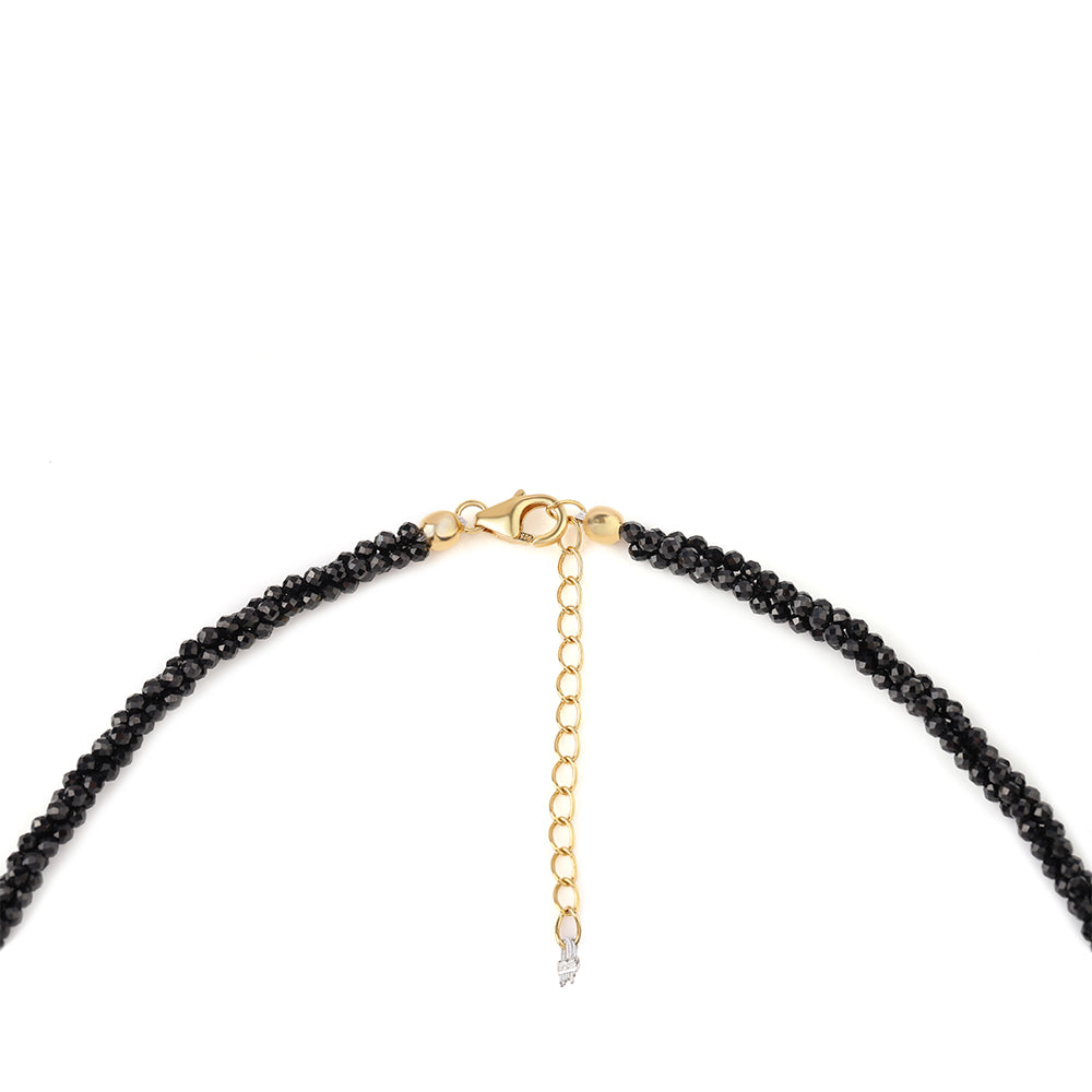 Colar de Prata com Banho de Ouro com Espinela Preta e Topázio Branco 2 