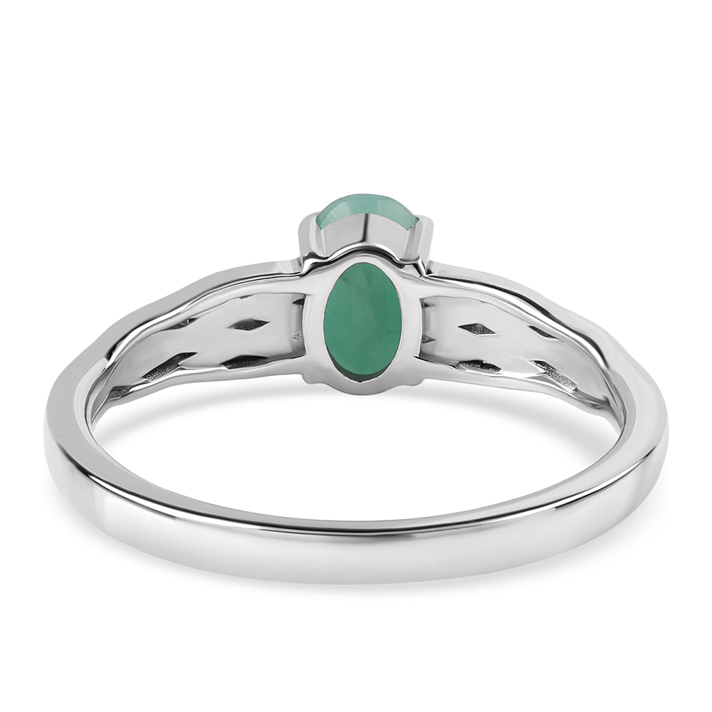 Anel de Prata com Esmeralda do Brasil