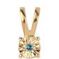 Pendente de Prata com Banho de Ouro com Diamante Azul