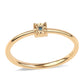 Anel de Prata com Banho de Ouro com Diamante Azul