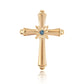 Cruz Pendente de Prata com Banho de Ouro com Diamante Azul