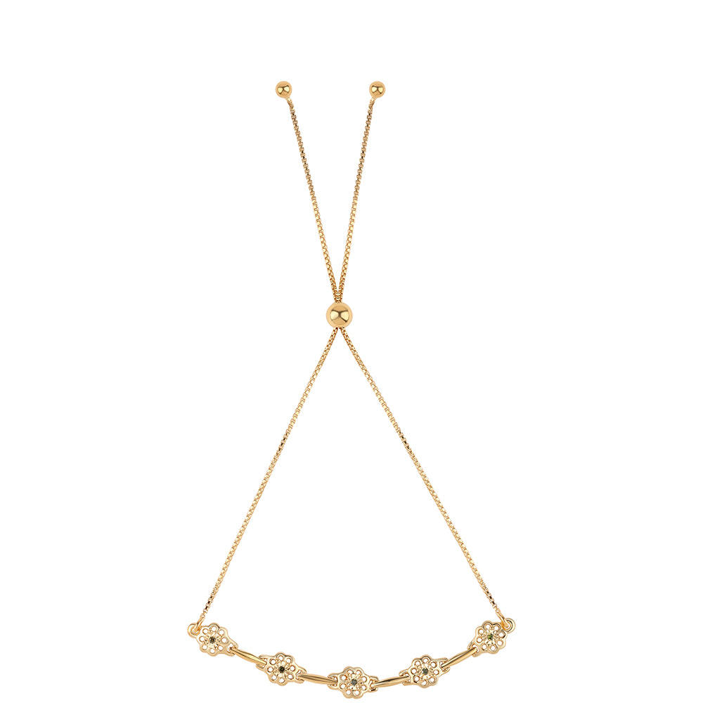 Pulseira de Prata com Banho de Ouro com Diamante Azul  Contraste: Cabeca de Veado (800) 3 