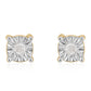 Brincos de Prata com Banho de Ouro com Diamante Branco