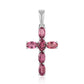 Cruz Pendente de Prata com Rubelita das Minas do Cruzeiro