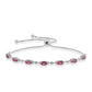Pulseira de Prata com Rubelita das Minas do Cruzeiro e Topázio Branco  Contraste: Cabeca de Veado (800)