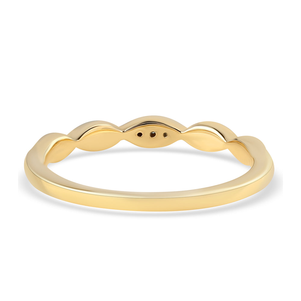 Anel de Prata com Banho de Ouro com Diamante Azul 3 