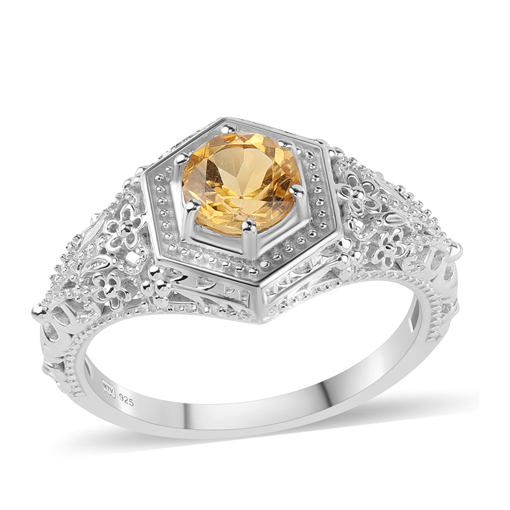 Anel de Prata com Citrino  Contraste: Cabeca de Veado (800) 1 